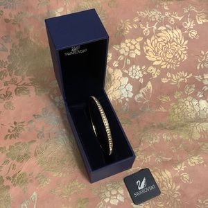 Swarovski Gold & Rhinestone Bangle Bracelet
